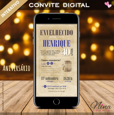 Convite Digital Interativo 40 anos