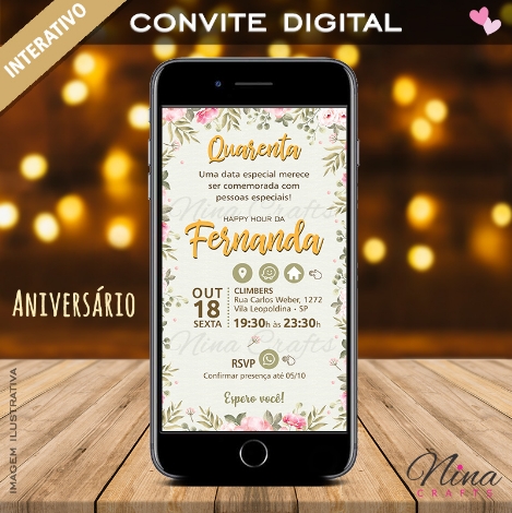 Convite Digital Interativo 40 anos