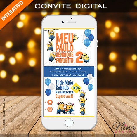Convite Digital Interativo Minions